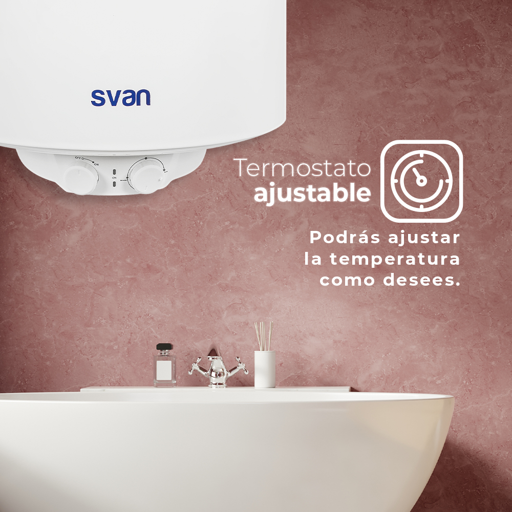 Termo eléctrico Svan Vertical 100L 1500W C 89,5cm 45cm 45cm Blanco Manual – Image 4
