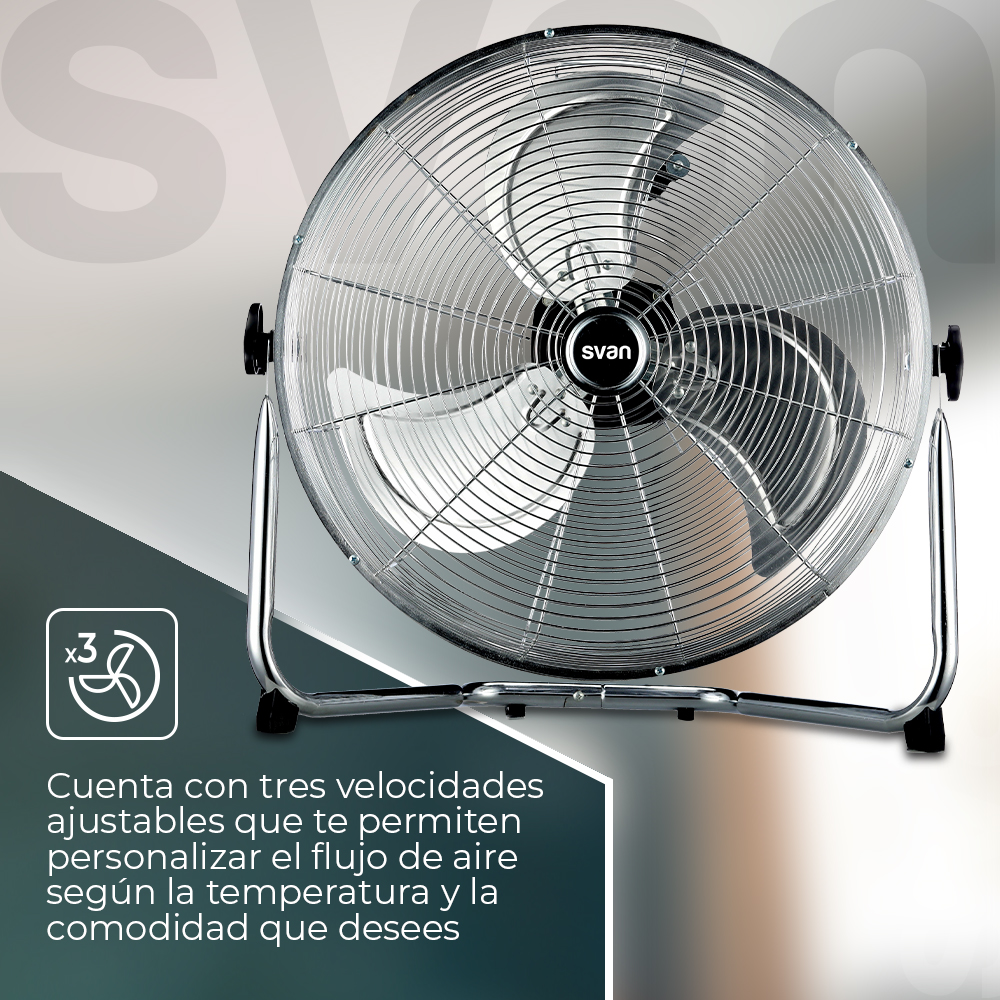 Ventilador Industrial Svan 18 in 110W Cromo Manual 3V - Imagen 4