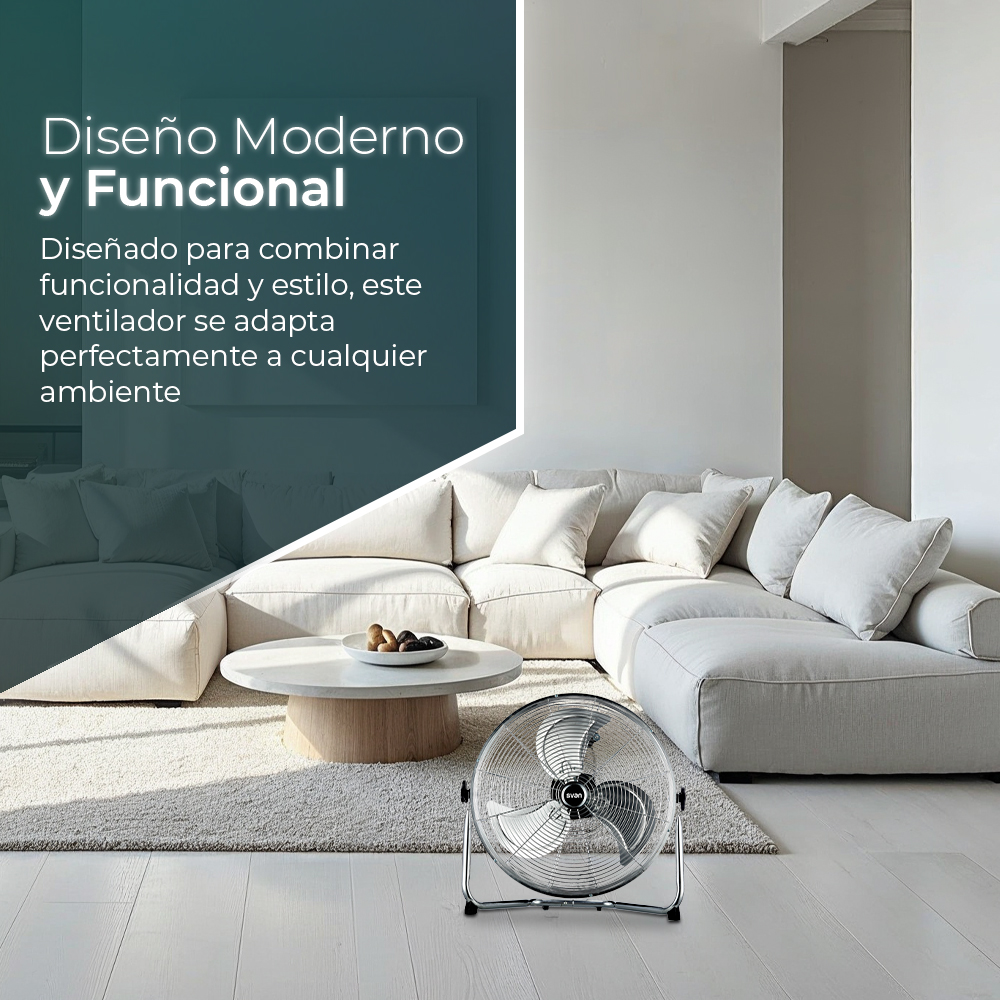 Ventilador Industrial Svan 18 in 110W Cromo Manual 3V - Imagen 5