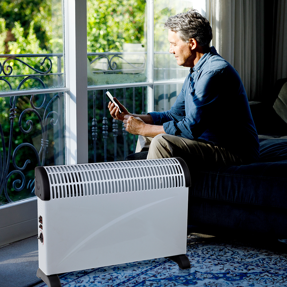 Estufa convector Svan 3 Niveles 2000W Blanco y negro Manual Turbo - Imagen 6