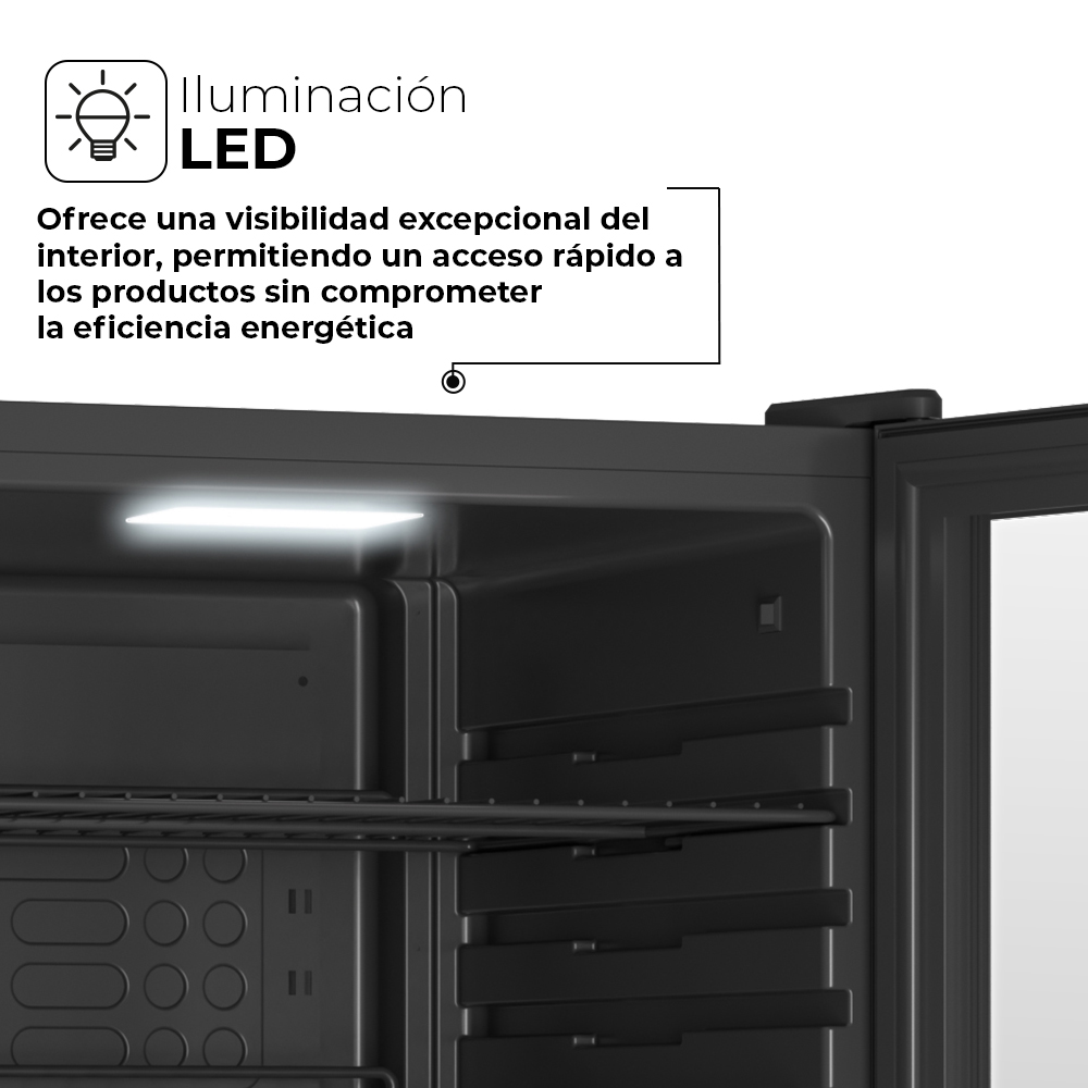 Refrigerador Horeca Svan Cíclico E 84,5cm 54cm 53,9cm Negro Puerta Cristal Puerta 90º - Imagen 6