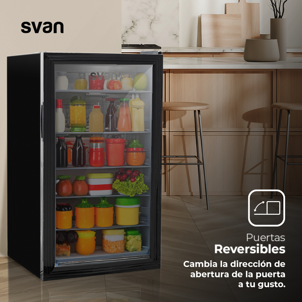 Refrigerador Horeca Svan Cíclico E 84,3cm 47,5cm 44cm Negro Manual Puerta Cristal – Image 7