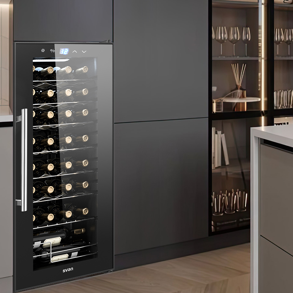Vinoteca Svan Cíclico 92L 32Bot G 95cm 43cm 45cm Negro Display táctil Única Zona 1Puerta – Image 7