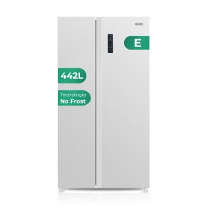 Frigorífico Americano Svan, No Frost. Clase E. Dimensiones: 177cm 90cm 59cm. Color Blanco, Control con Display táctil. Motor Inverter.