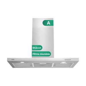 Hotte Type T Svan, Classe A Dimensions : 82cm 89,7cm 50cm. Couleur : acier inoxydable, Contrôle manuel Puissance d'aspiration 641,8 m3/h, 68 dB.