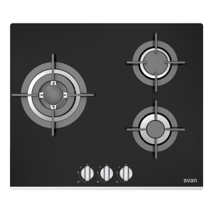 Placa Gas Butano Svan 6150W 5,2cm 59cm 51cm Negro Manual Auto Ig. 3Q Wok Kit Gas Forja