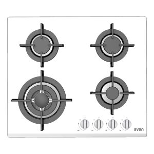 Placa Gas Butano Svan 7900W 5,2cm 59cm 51cm Blanco Manual Auto Ig. 4Q Wok Kit Gas Forja