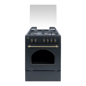 Cocina Svan Gas Butano Dimensiones: 85,3cm 59,7cm 62,9cm. Rústico negro Manual 4Q Wok 59L 2P KitGas T.Cristal GrillSafe Shut
