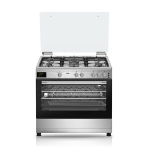 Cocina Svan Gas Butano Dimensiones: 80cm 89,8cm 60,1cm. Inox Manual 5Q Wok 96L 2P KitGas T.Cristal Safe Shut