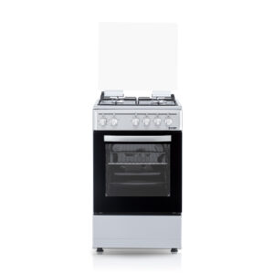 Svan Cuisinière mixte gaz butane Dimensions : 82,5cm 49,8cm 56cm Acier inoxydable Manuel 4Q 48L 5P T.Cristal Grill Safe Shutter