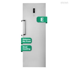 Congélateur vertical Svan Dual Cooling 380L A++ 185cm 70cm 77cm Acier inoxydable Ecran tactile