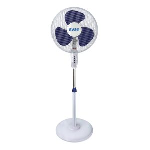 "Ventilador Pie Svan 16"" 40W Blanco y azul Electrónico Mando 3V Temporizador Oscilación"