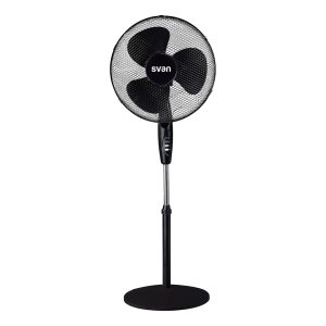 Ventilador Pie Svan 16 in 50W Negro Manual 3V Oscilación