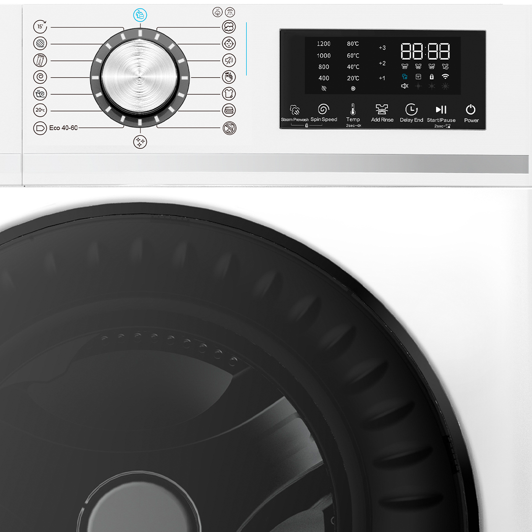 Lavadora Svan,Capacidad 10kg 1200rpm, Clase A. Dimensiones: 84,5cm 59,8cm 60,8cm. Color Blanco, Control con Display táctil. Motor Inverter. Programas: Antialérgico. - Imagen 2
