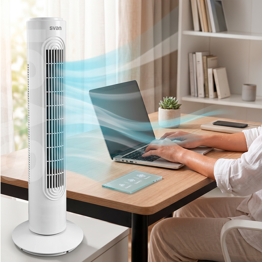 "Ventilador Torre Svan "" 45W Blanco Manual 3V Oscilación" - immagine 2
