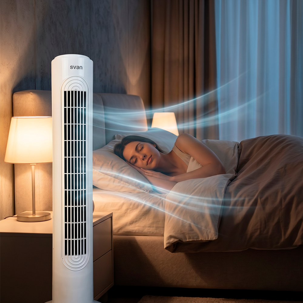 "Ventilador Torre Svan "" 45W Blanco Manual 3V Oscilación" - immagine 4