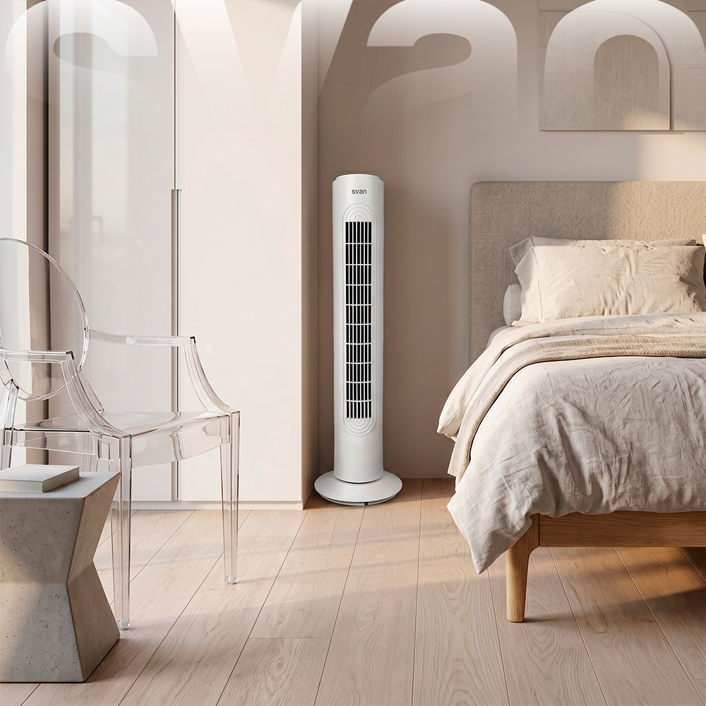 "Ventilador Torre Svan "" 45W Blanco Manual 3V Oscilación" - immagine 5